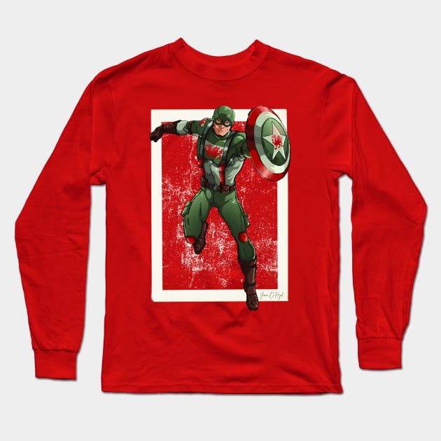 Captain Cymru, Yma O Hyd Long Sleeve T-Shirt by Teessential